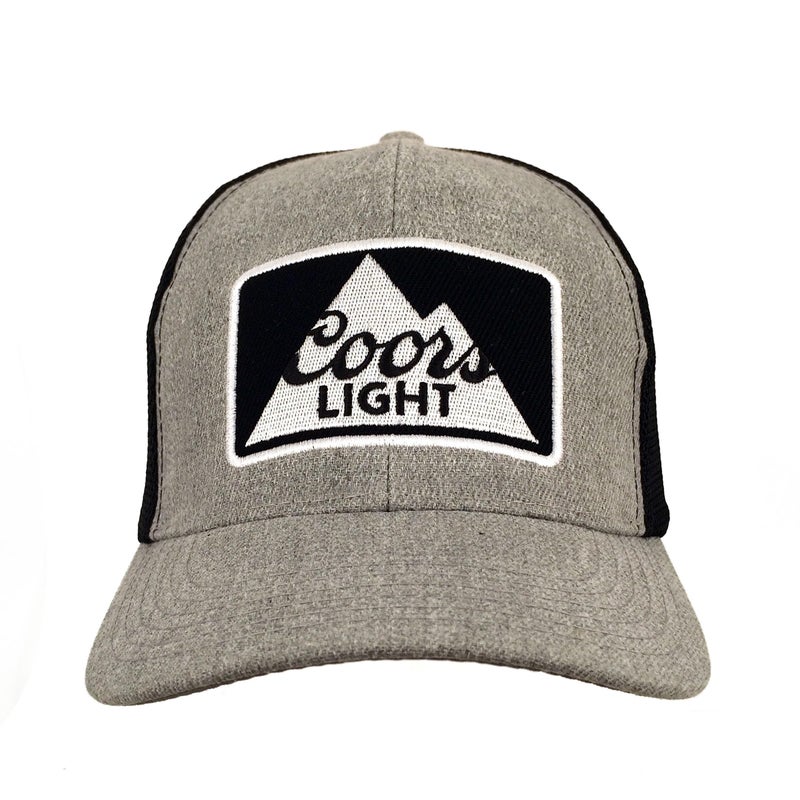Tee Luv Coors Light Hat - Mesh Back Coors Beer Trucker Style Cap (Grey and Black) - Image 2